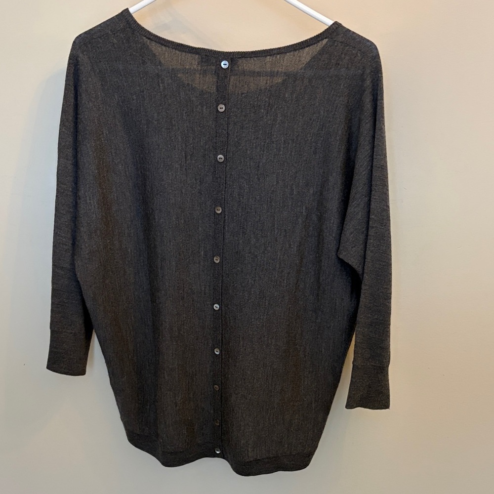 REPEAT Gray Sweater Top 100% Merino Wool